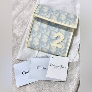 Christian Dior Blue and Cream Wallet 2
